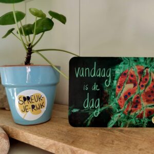 Spreuk-kaart: Vandaag is de dag ( oranje tekst)